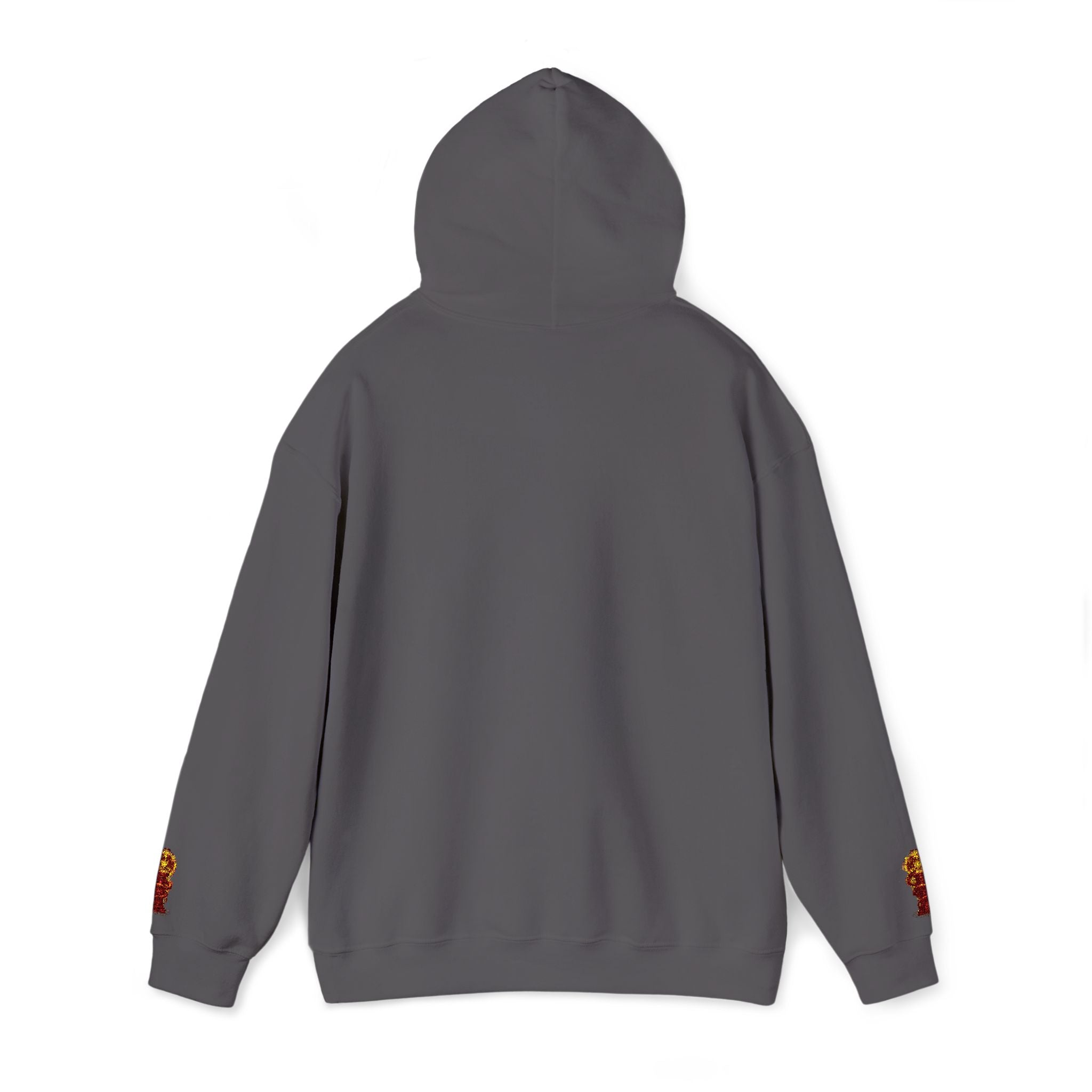 "Geld kommt zu mir" Hoodie — Positiver Affirmations-Hoodie mit Ärmelflammen-Akzent