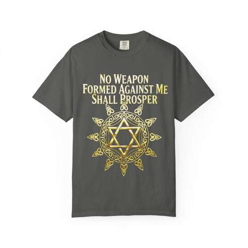 Spiritual Star of David T-Shirt — "No Weapon Formed Against Me Shall Prosper" Inspirational Tee