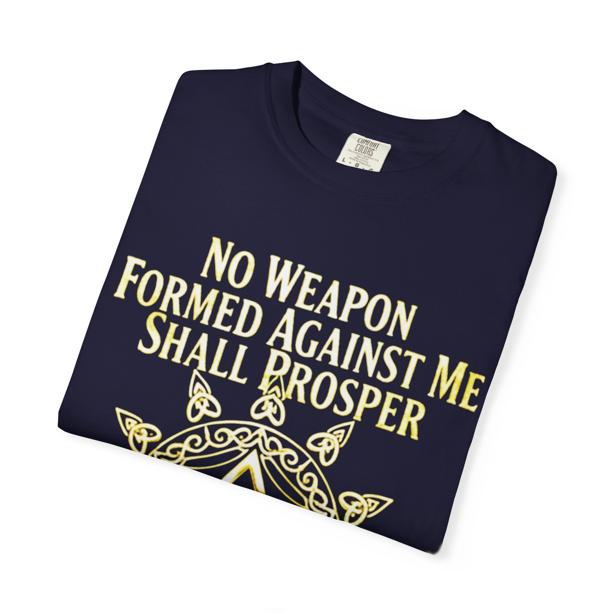 T-shirt Étoile de David Spirituelle — Tee-shirt Inspirant "Aucune arme forgée contre moi ne prospérera"