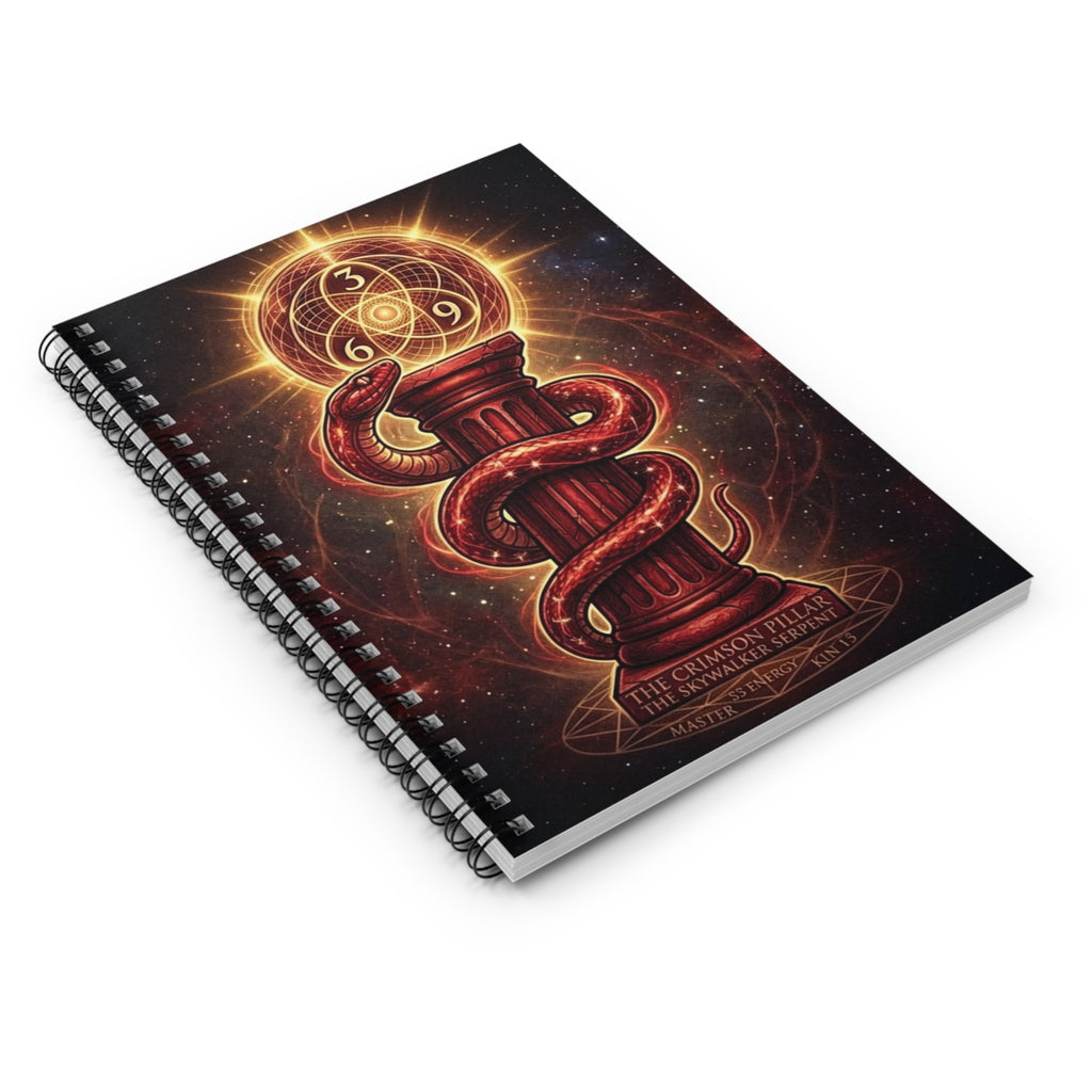 Occult Serpent Spiral Notebook — Mystical Pillar Ruled Journal
