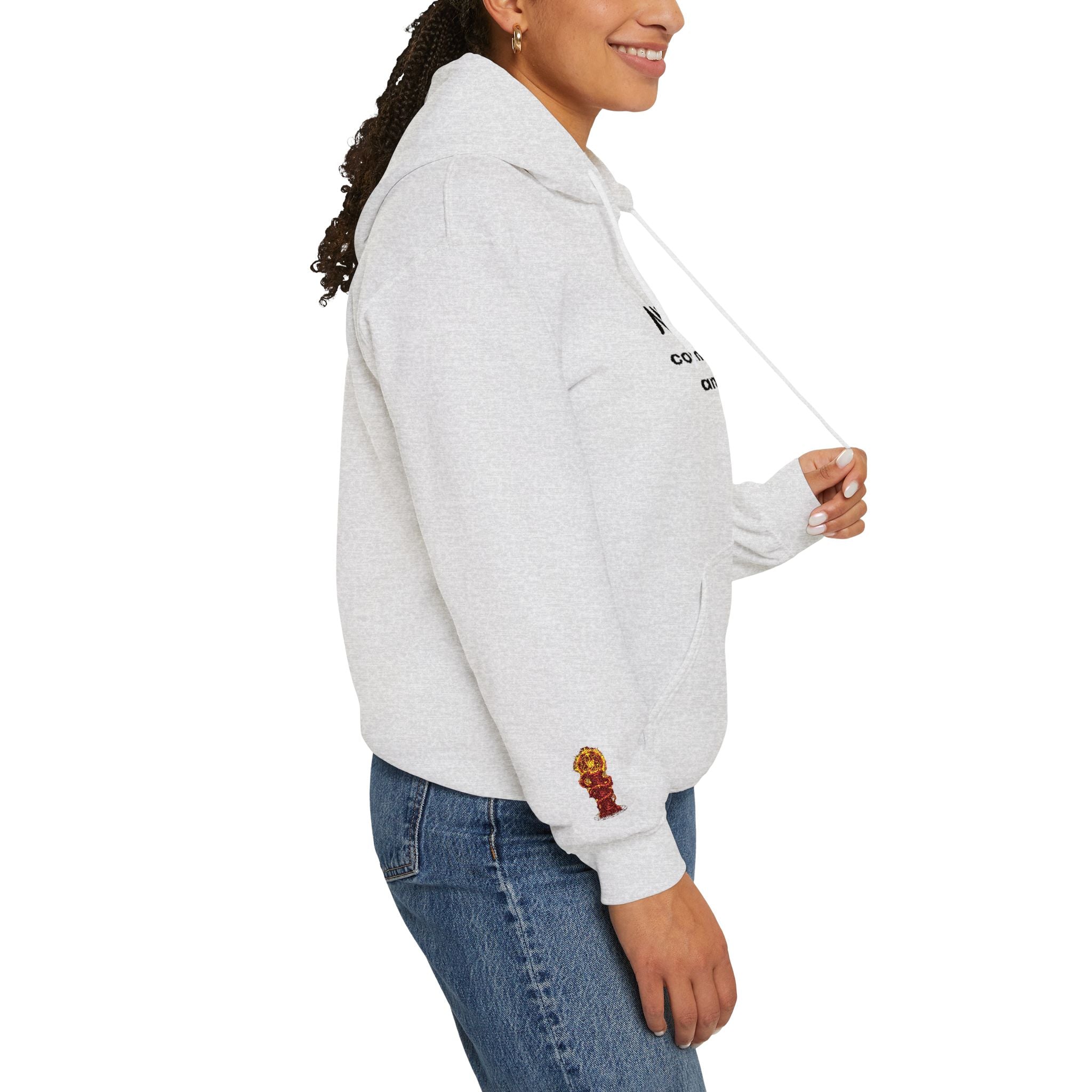 "Geld kommt zu mir" Hoodie — Positiver Affirmations-Hoodie mit Ärmelflammen-Akzent