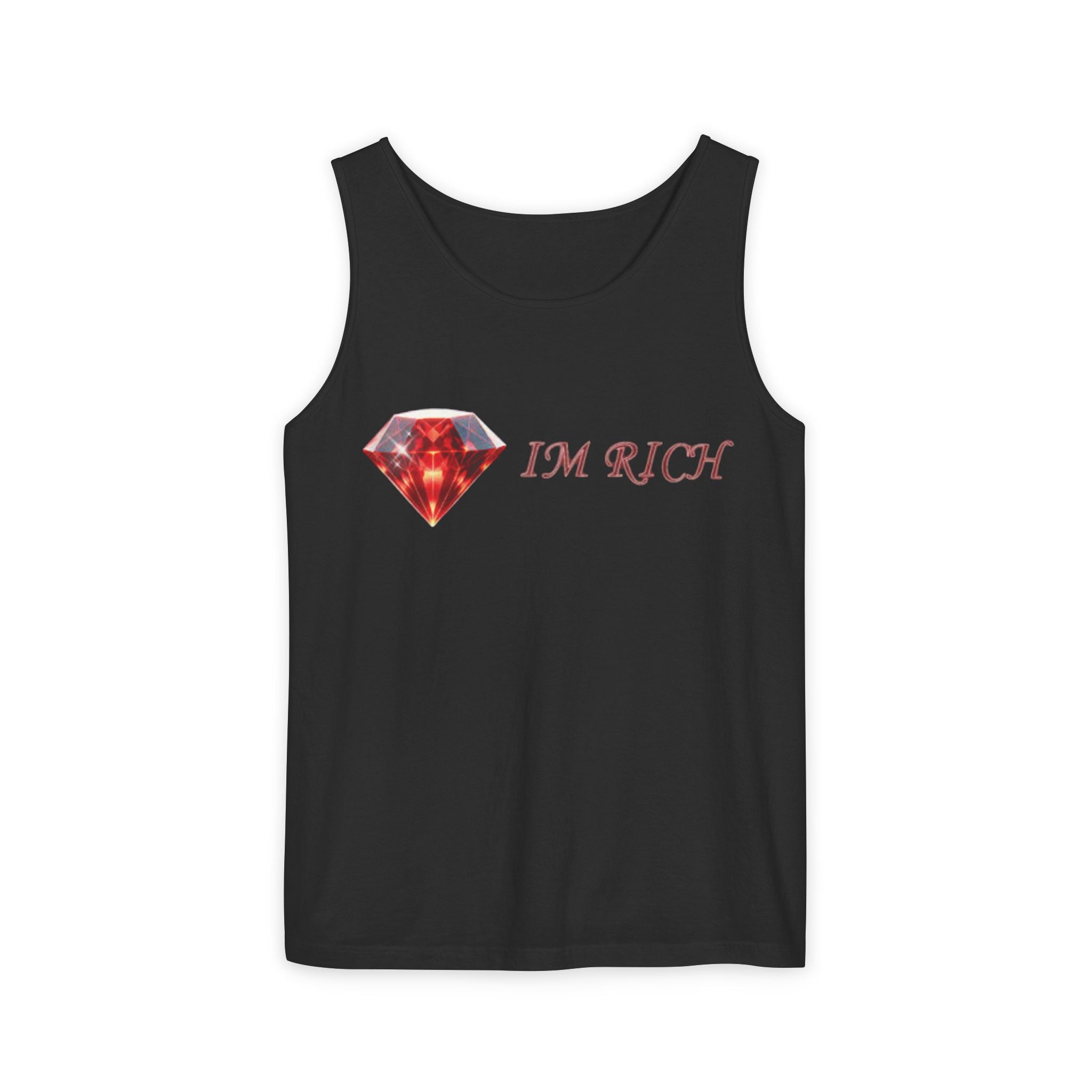 Im Rich Tank Top — Graphic Wealth Slogan Tee