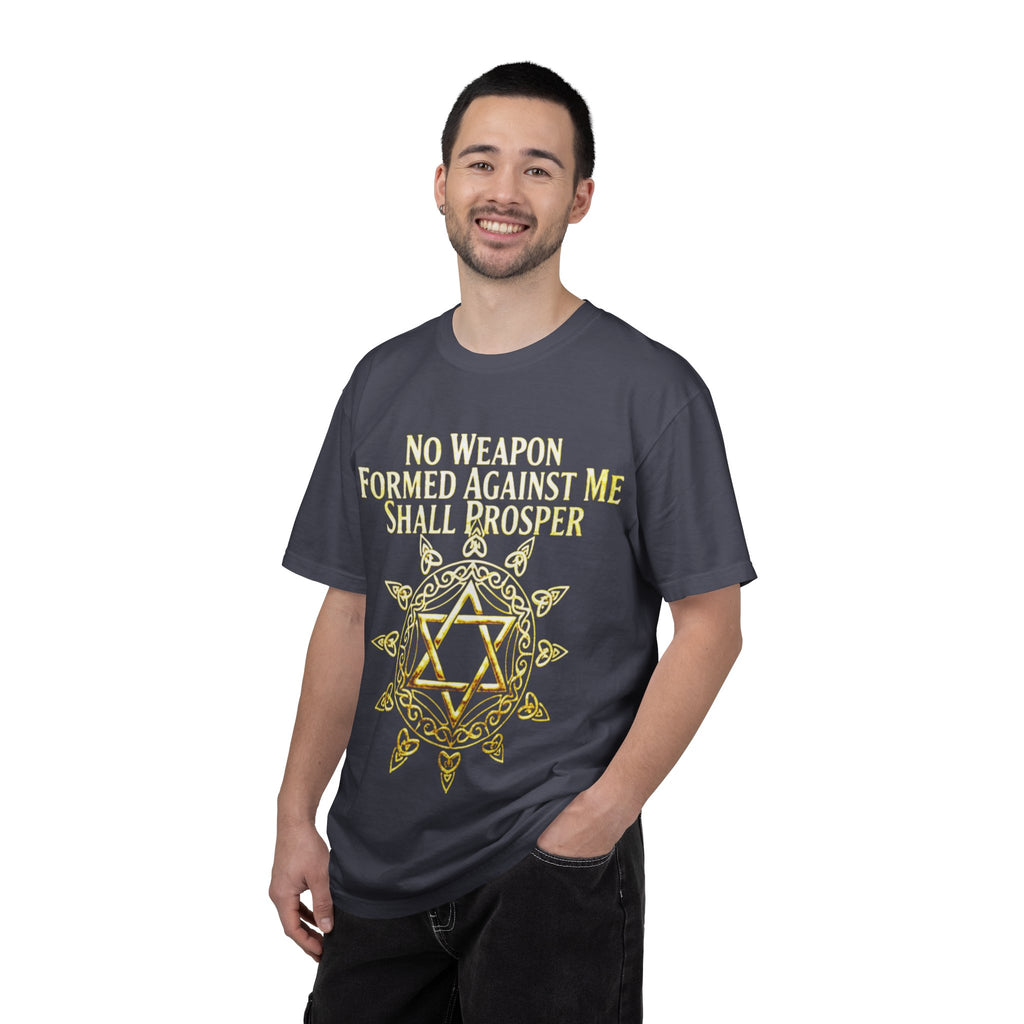 Spiritual Star of David T-Shirt — "No Weapon Formed Against Me Shall Prosper" Inspirational Tee
