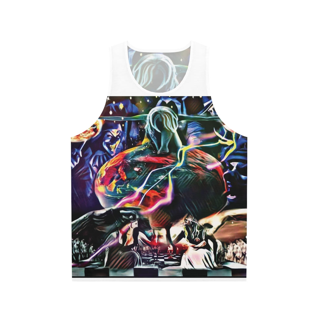 Abstraktes psychedelisches Dance Tank Top — Farbenfroher EDM Festival AOP Print