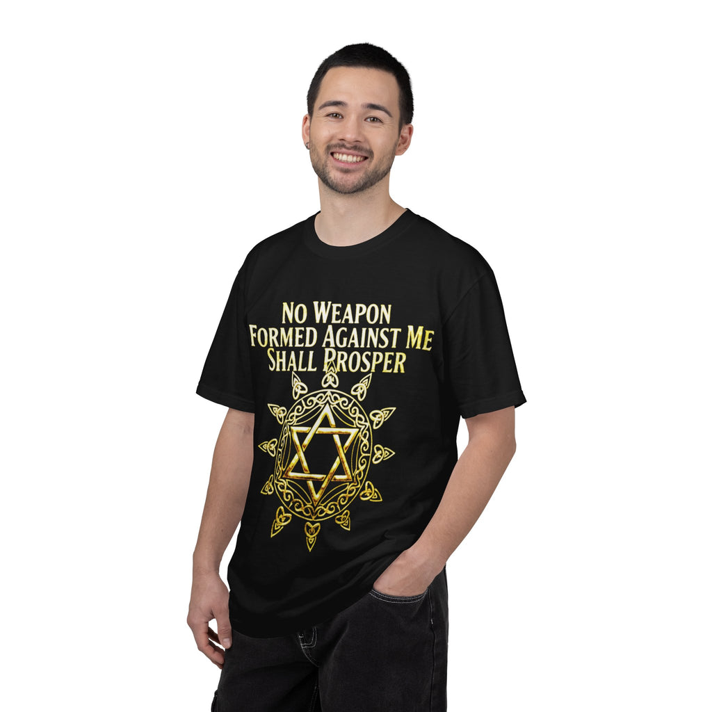 Spiritual Star of David T-Shirt — "No Weapon Formed Against Me Shall Prosper" Inspirational Tee