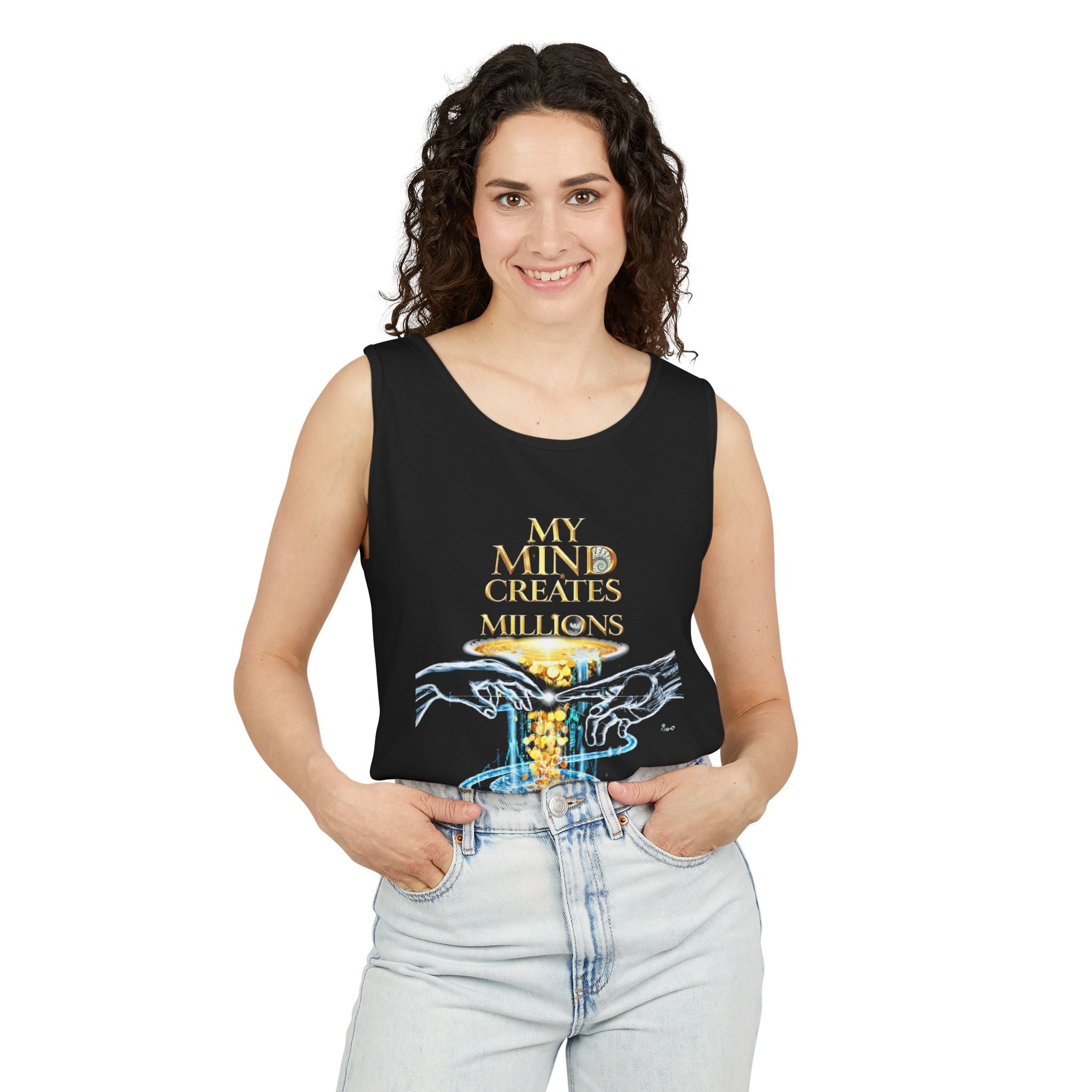 Motivational Money Tank Top — “My Mind Creates Millions” / “I Build Wealth That Lasts Generations”