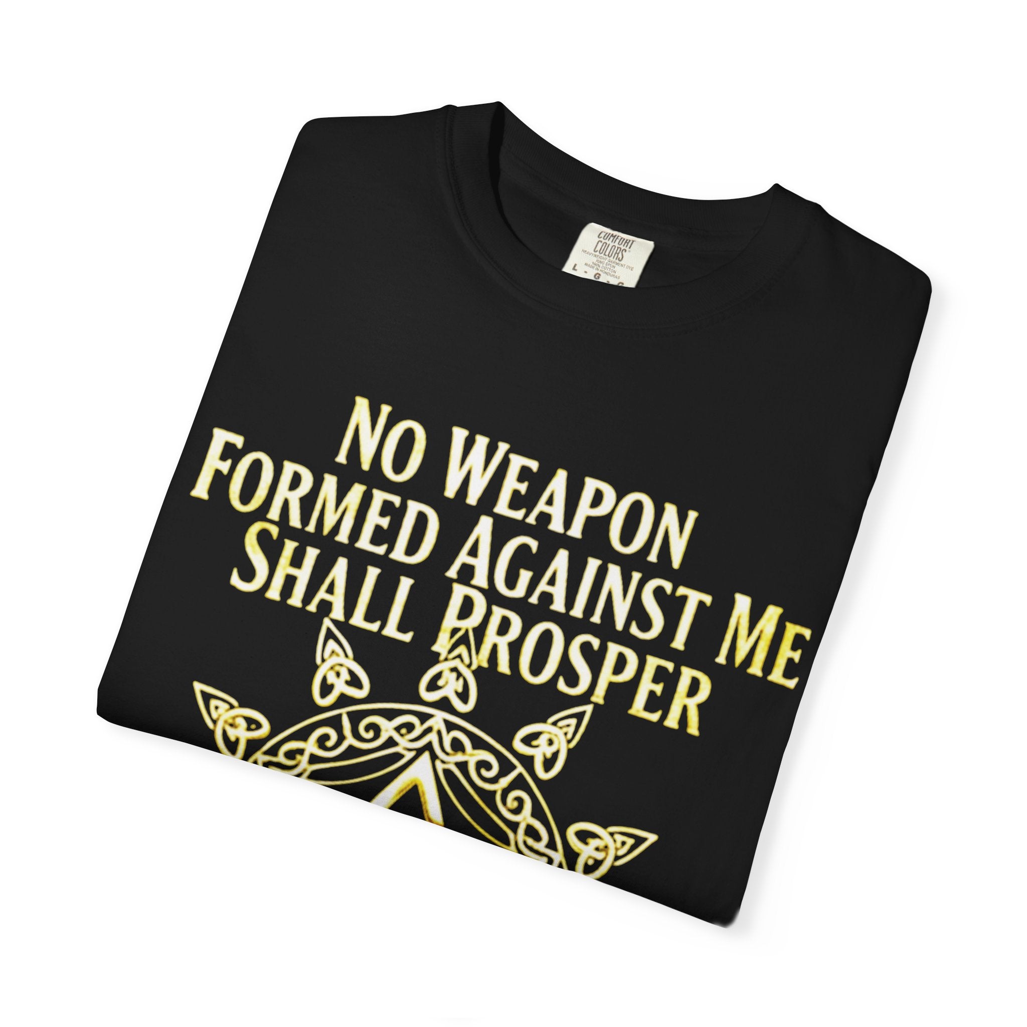 Spiritual Star of David T-Shirt — "No Weapon Formed Against Me Shall Prosper" Inspirational Tee