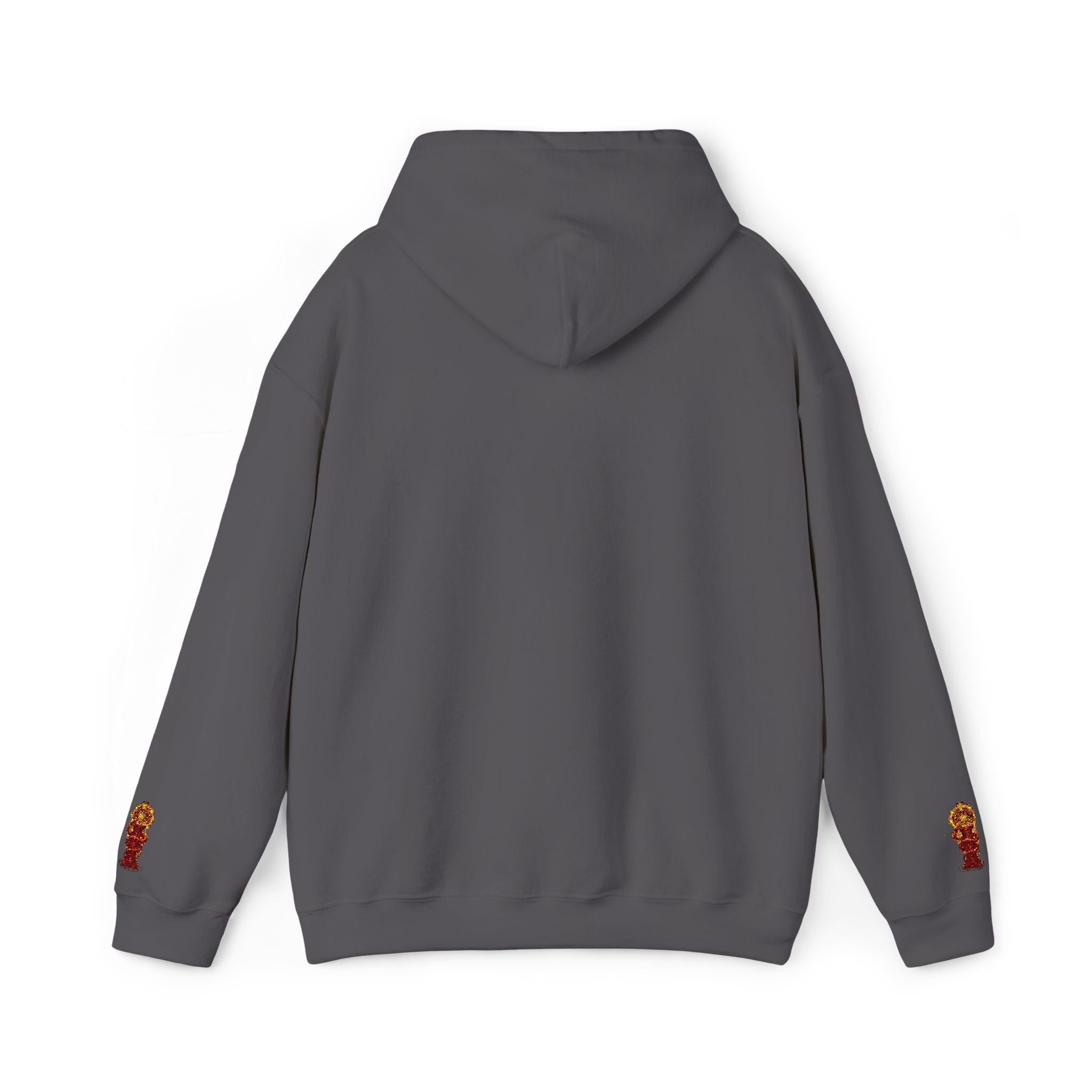 "Geld kommt zu mir" Hoodie — Positiver Affirmations-Hoodie mit Ärmelflammen-Akzent