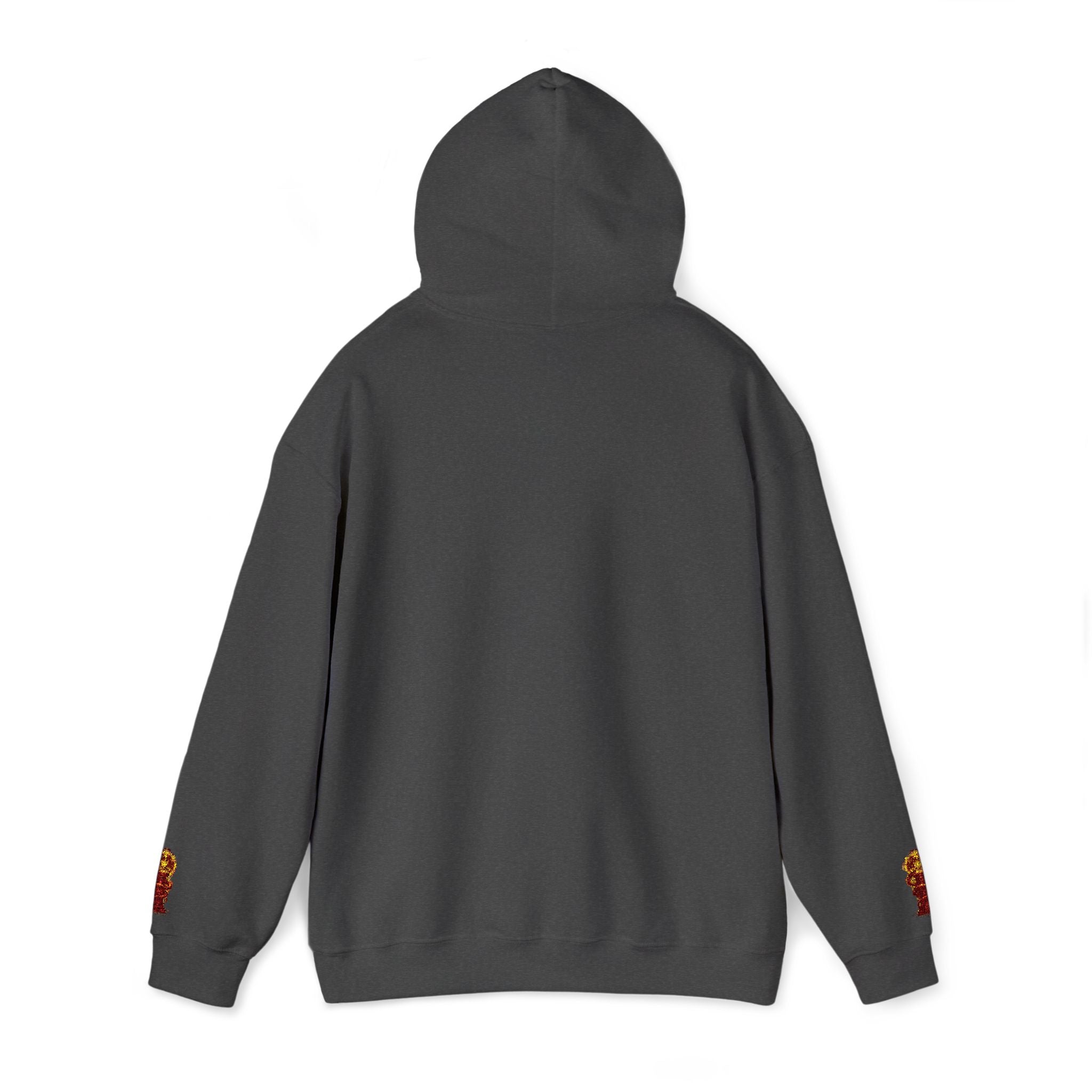 "Geld kommt zu mir" Hoodie — Positiver Affirmations-Hoodie mit Ärmelflammen-Akzent