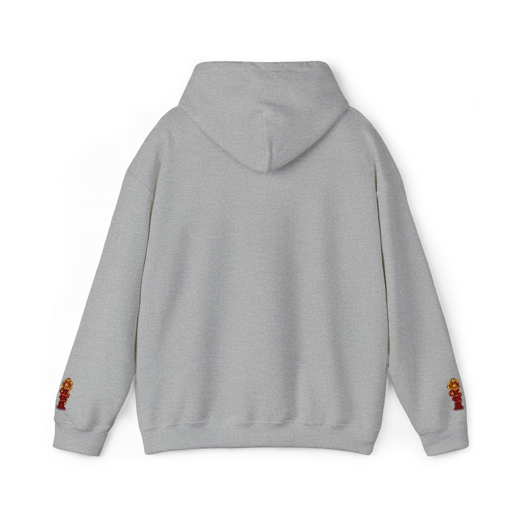 "Geld kommt zu mir" Hoodie — Positiver Affirmations-Hoodie mit Ärmelflammen-Akzent