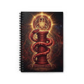 Occult Serpent Spiral Notebook — Mystical Pillar Ruled Journal