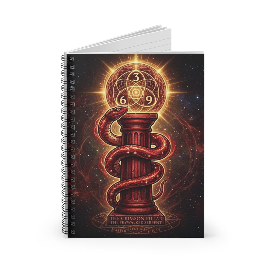 Occult Serpent Spiral Notebook — Mystical Pillar Ruled Journal