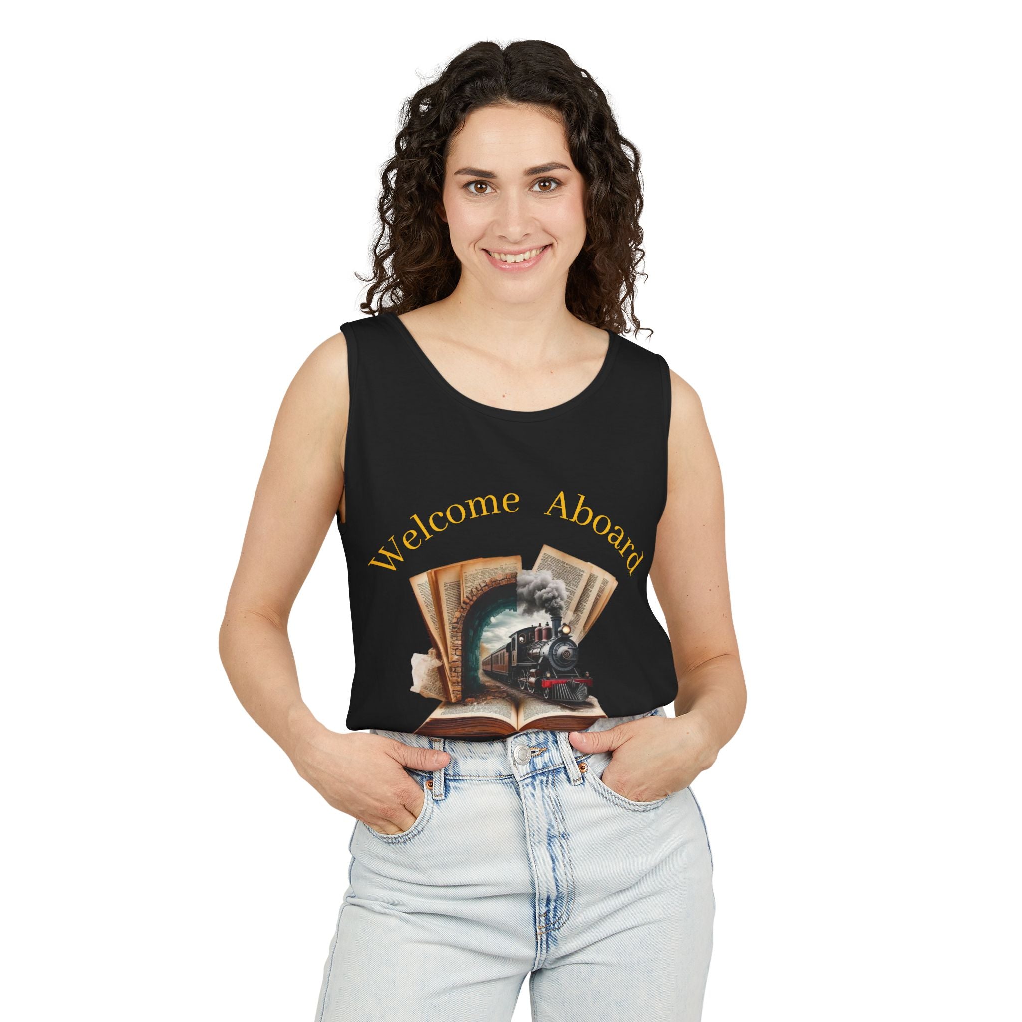 Welcome Aboard The Vortex Express Tank Top — 3-6-9 Manifestation Guided Graphic Tank