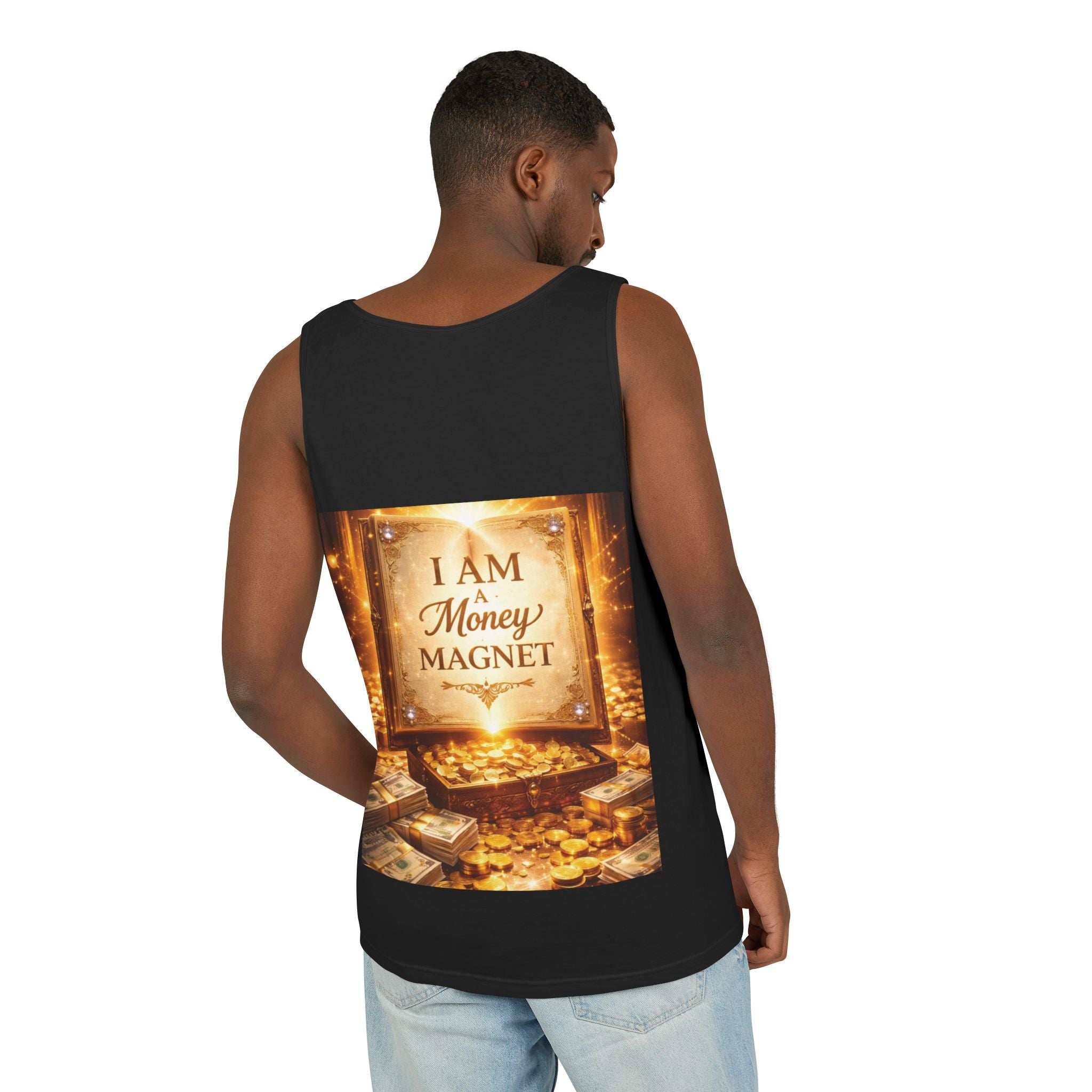 Millionaire Mindset Tanktop – Luxus-Jet & Bargeld Grafik Tanktop