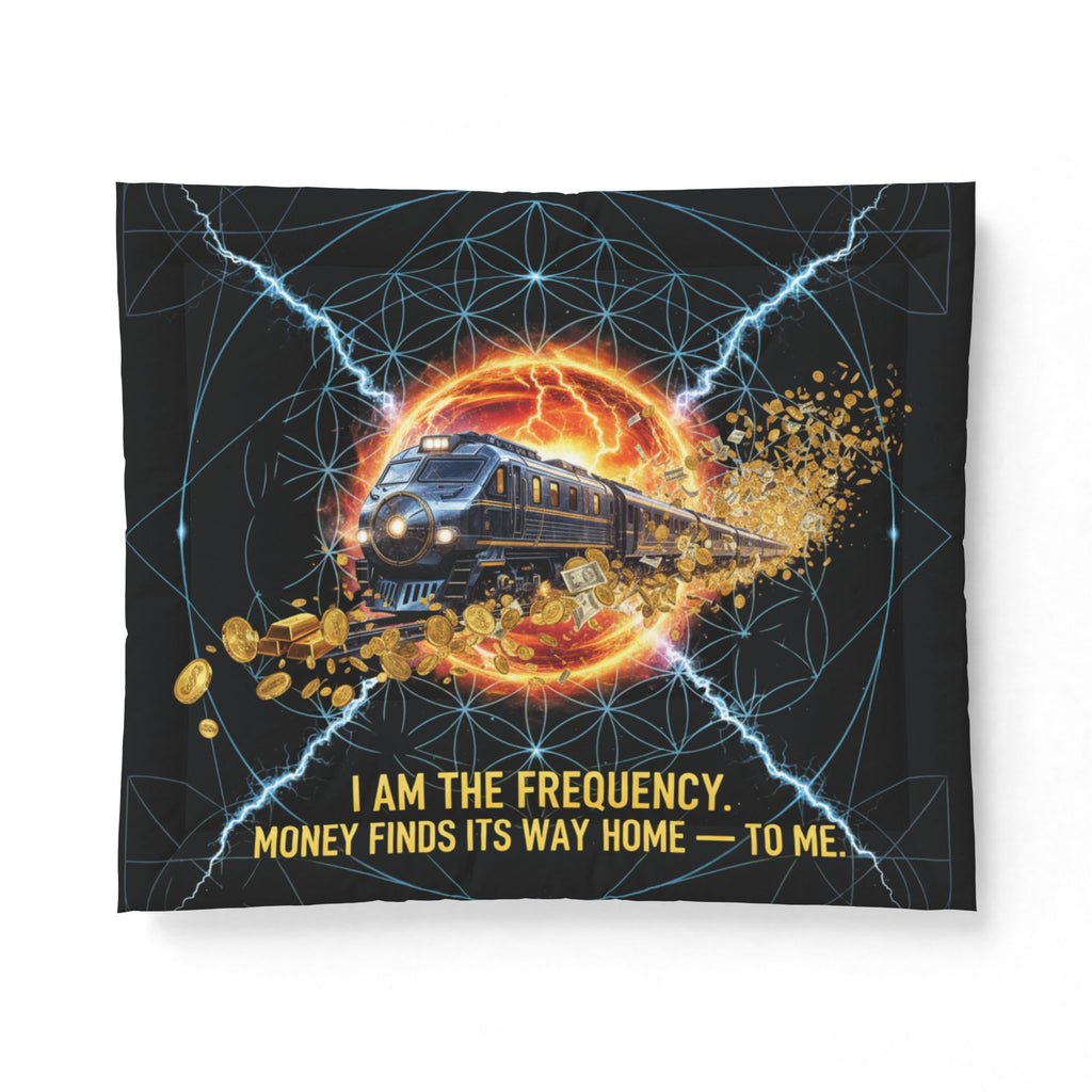 I Am The Frequency Comforter — Inspirational Money Manifestation Quilt