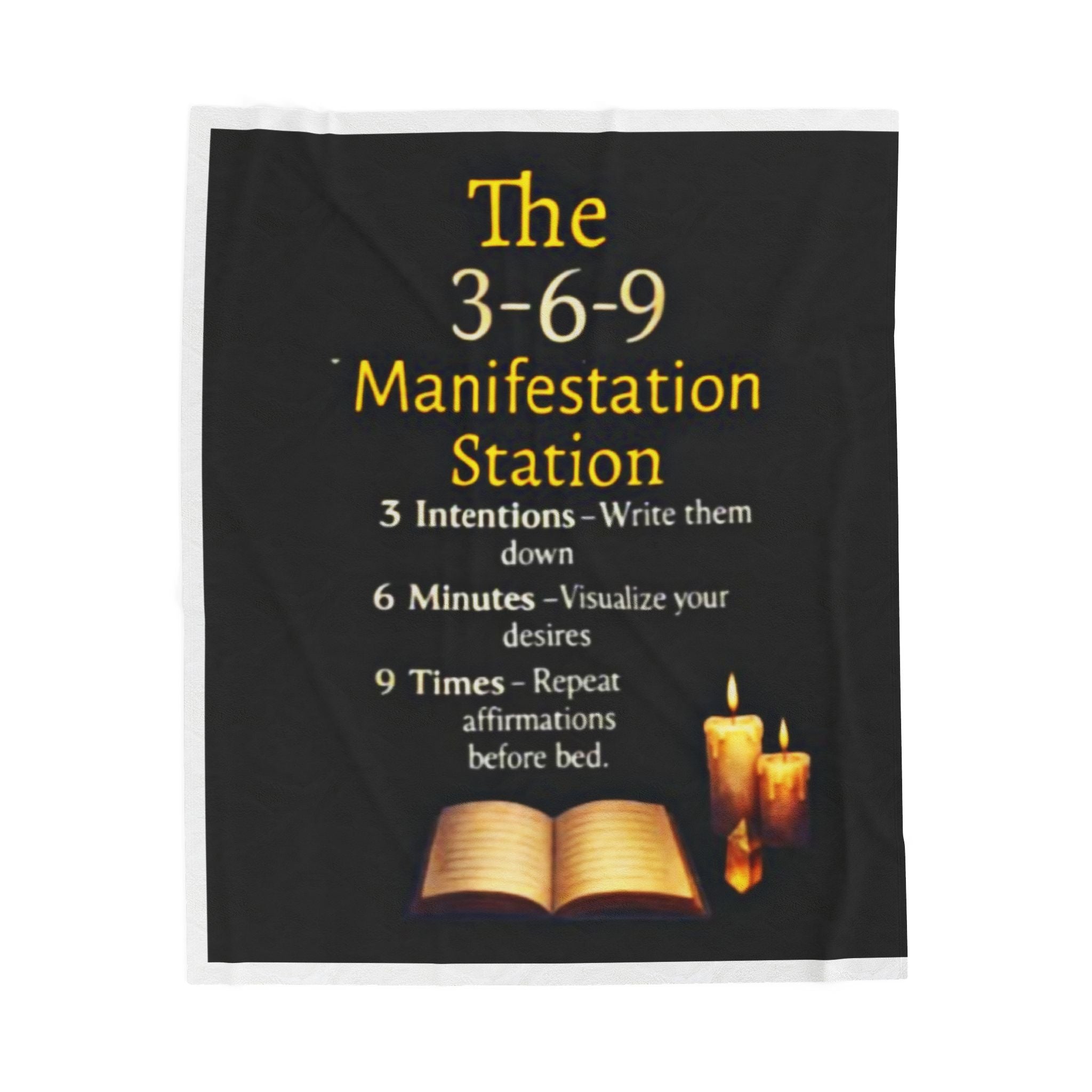 "The 3-6-9 Manifestation Station" Cozy Affirmation Throw for Meditation & Spiritual Practice