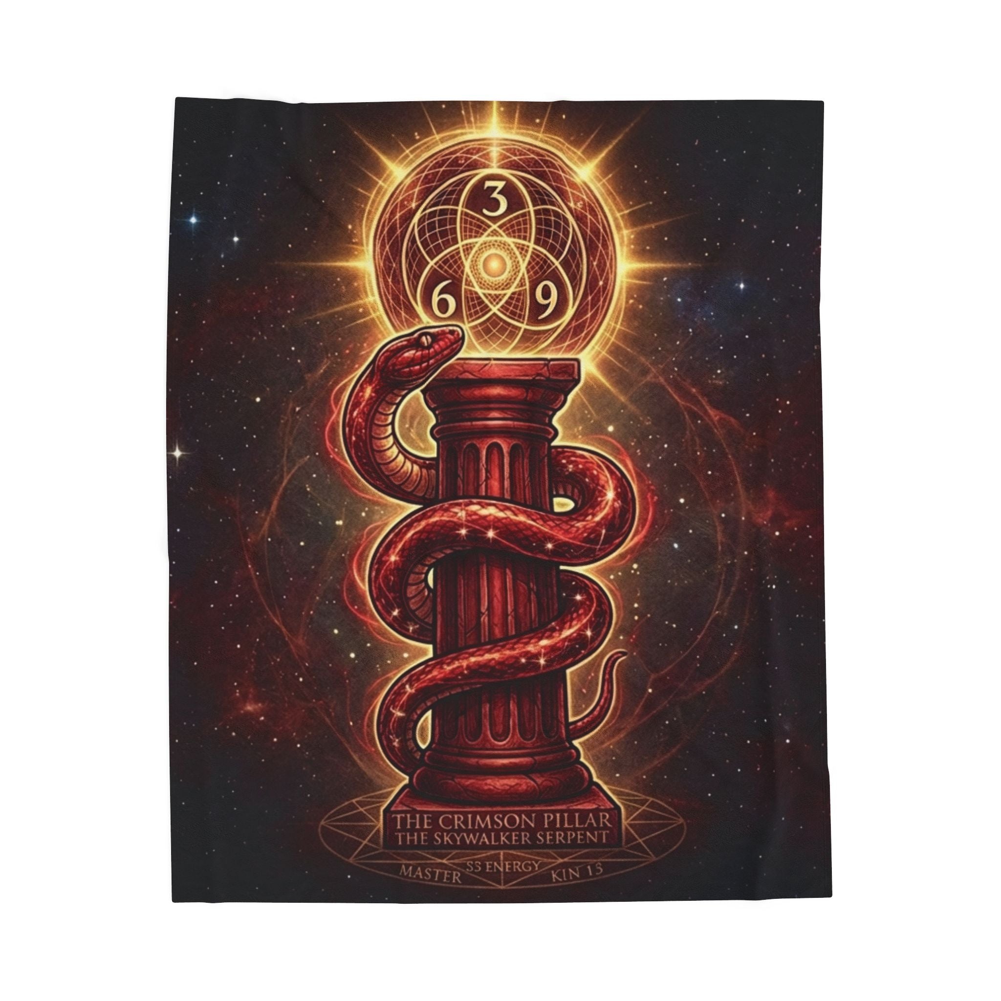 Couverture d'activation rituelle Serpent Mystique 369 ; Écharpe de fréquence pilier ésotérique