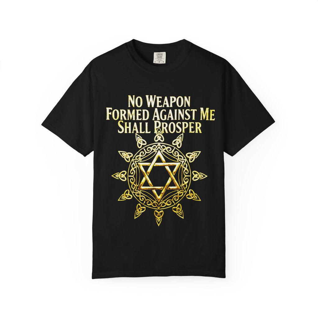 Spiritual Star of David T-Shirt — "No Weapon Formed Against Me Shall Prosper" Inspirational Tee