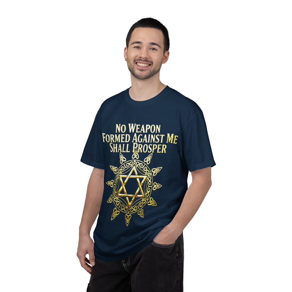 Spiritual Star of David T-Shirt — "No Weapon Formed Against Me Shall Prosper" Inspirational Tee