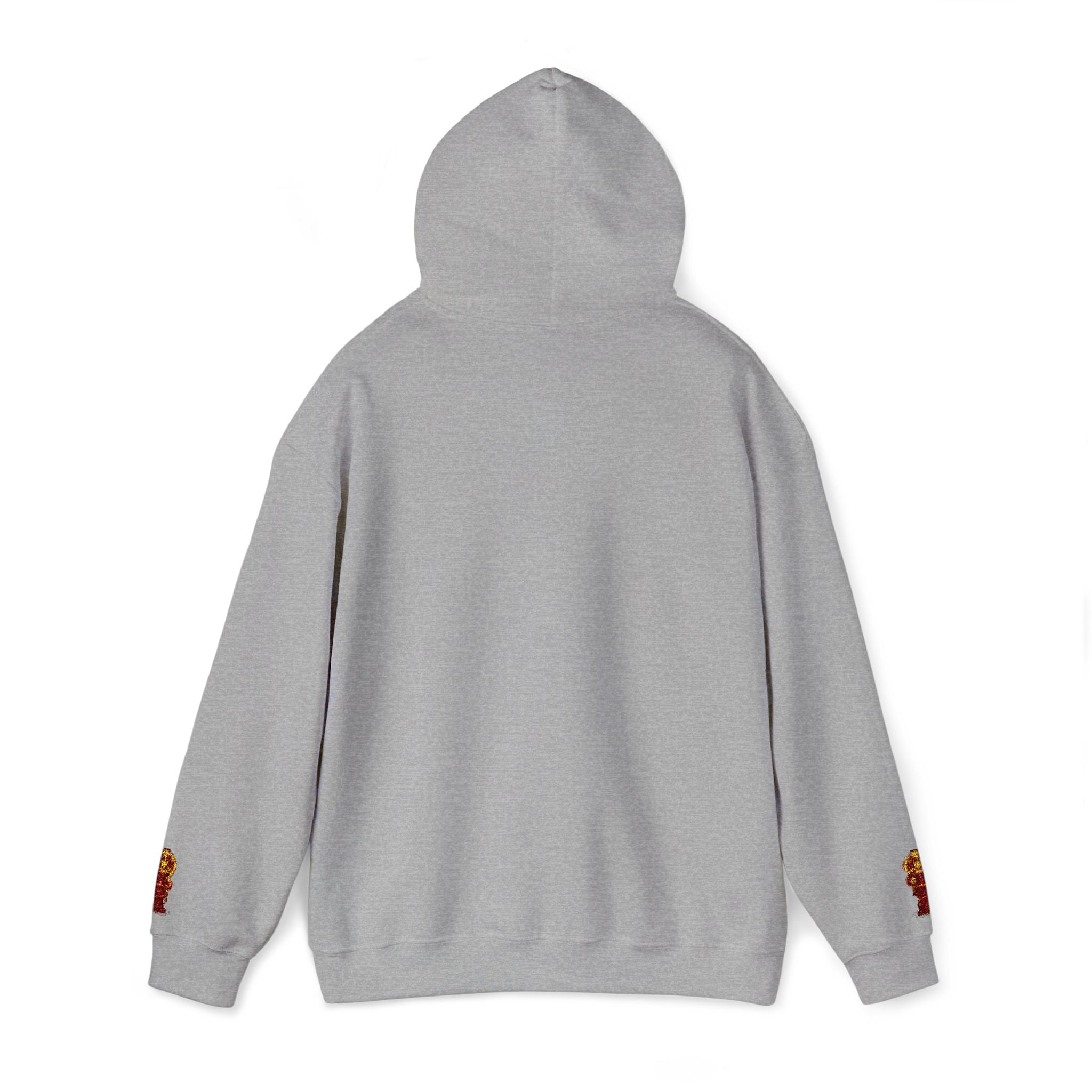 "Geld kommt zu mir" Hoodie — Positiver Affirmations-Hoodie mit Ärmelflammen-Akzent
