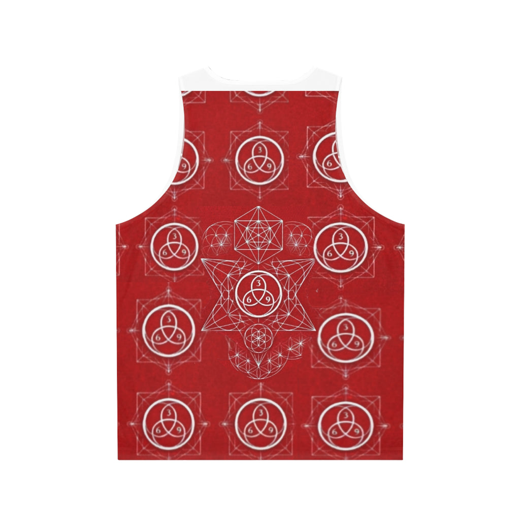 Sacred Geometry Tank Top - Red Triquetra Pattern All-Over Print