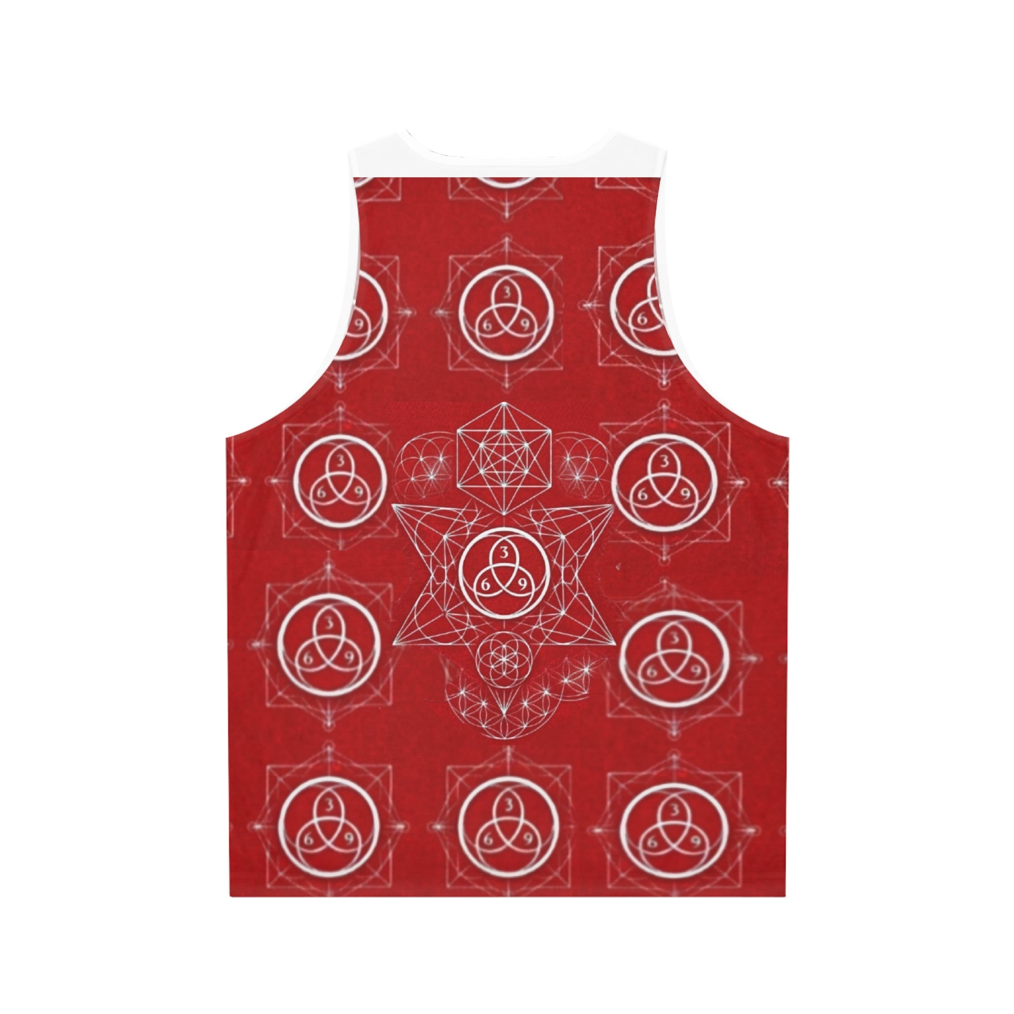 Sacred Geometry Tank Top - Red Triquetra Pattern All-Over Print