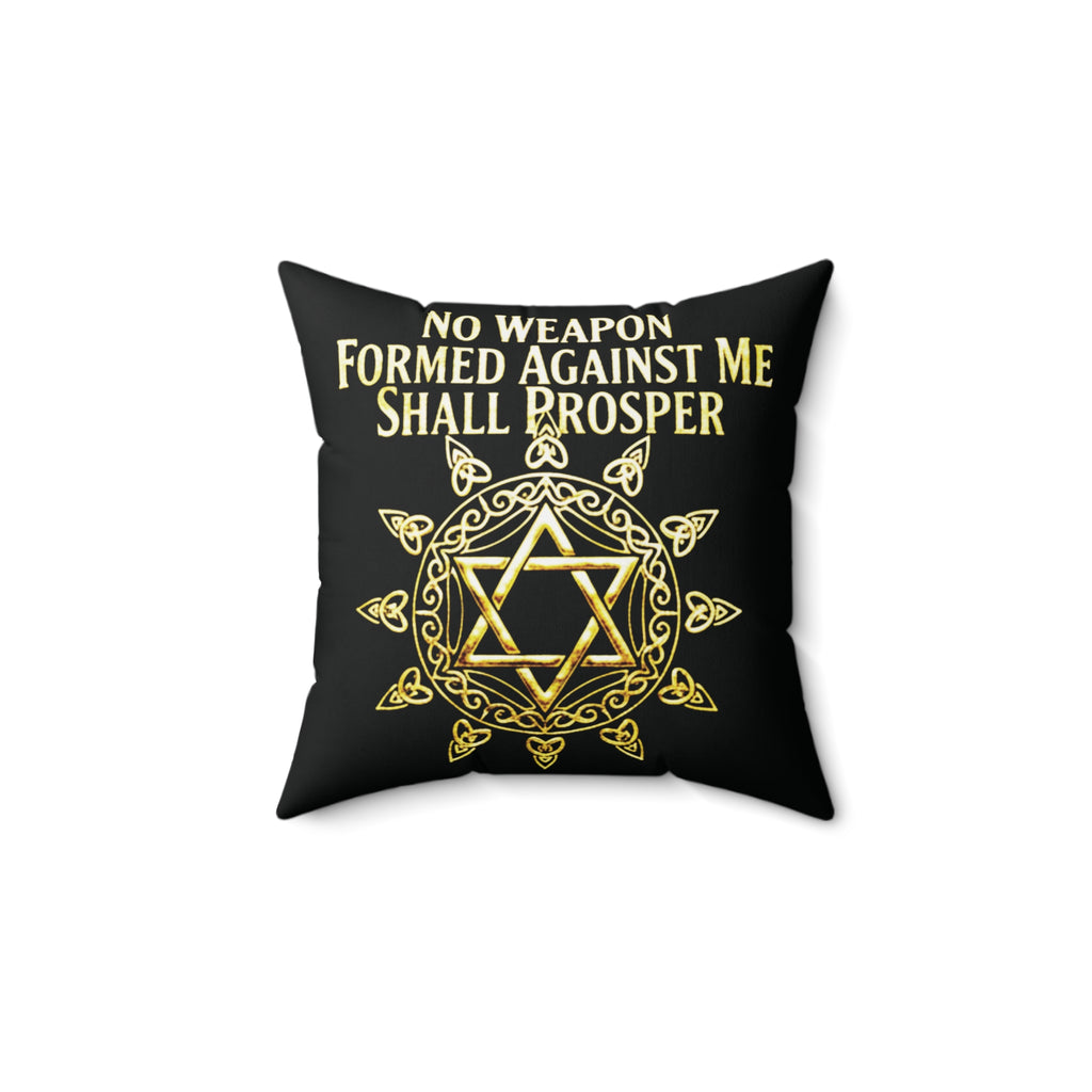 Inspirational Faith Pillow — "No Weapon Formed Against Me Shall Prosper" / "I Am Chosen" Decorative Throw Pillow
