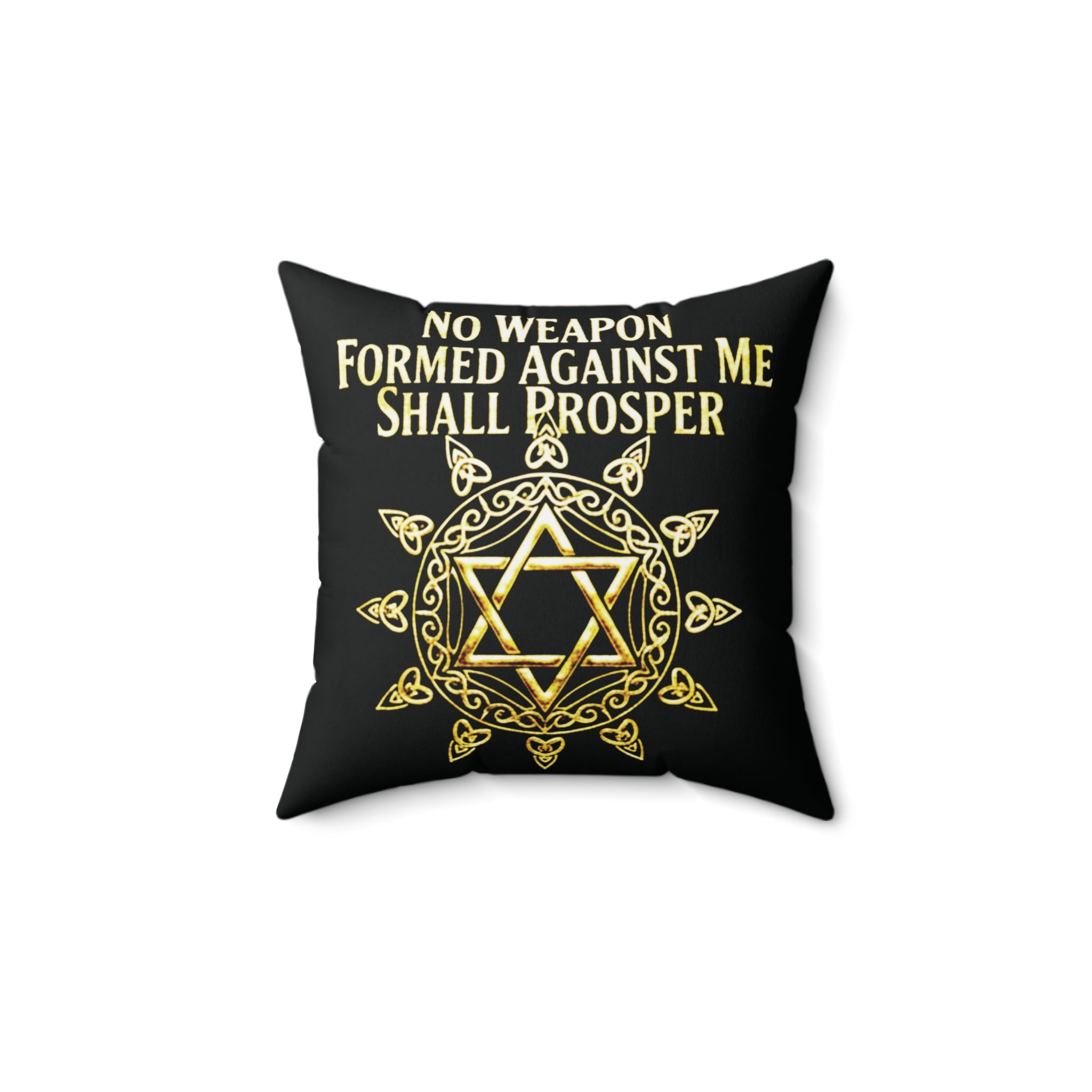 Inspirational Faith Pillow — "No Weapon Formed Against Me Shall Prosper" / "I Am Chosen" Decorative Throw Pillow
