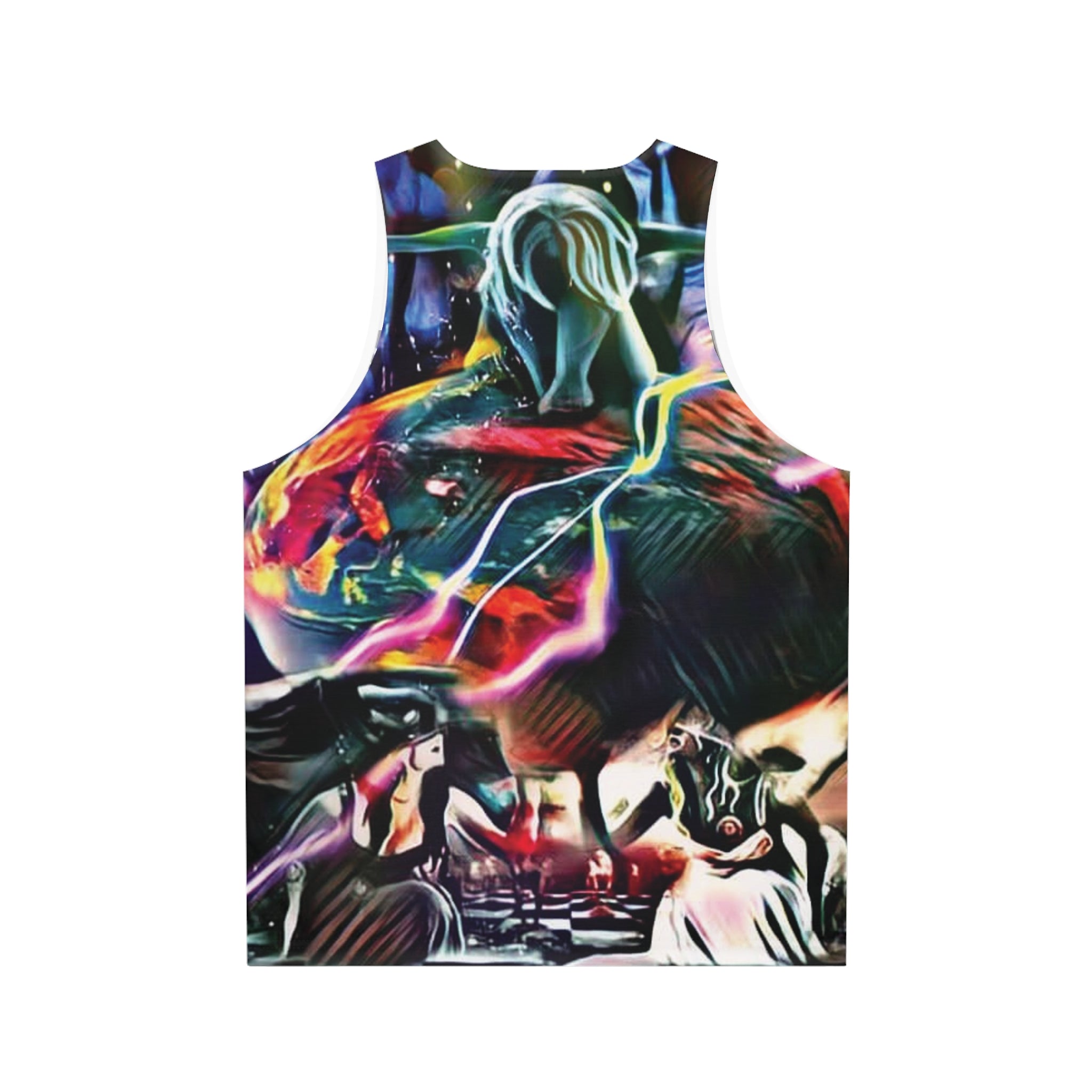 Abstract Psychedelic Dance Tank Top — Colorful EDM Festival AOP Print