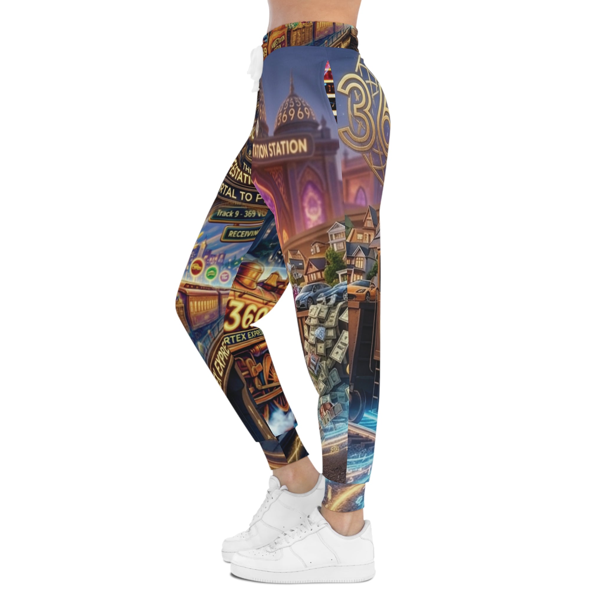 Mystical Transit Joggers - 369 Portal Station All-Over-Print Manifestation Pants