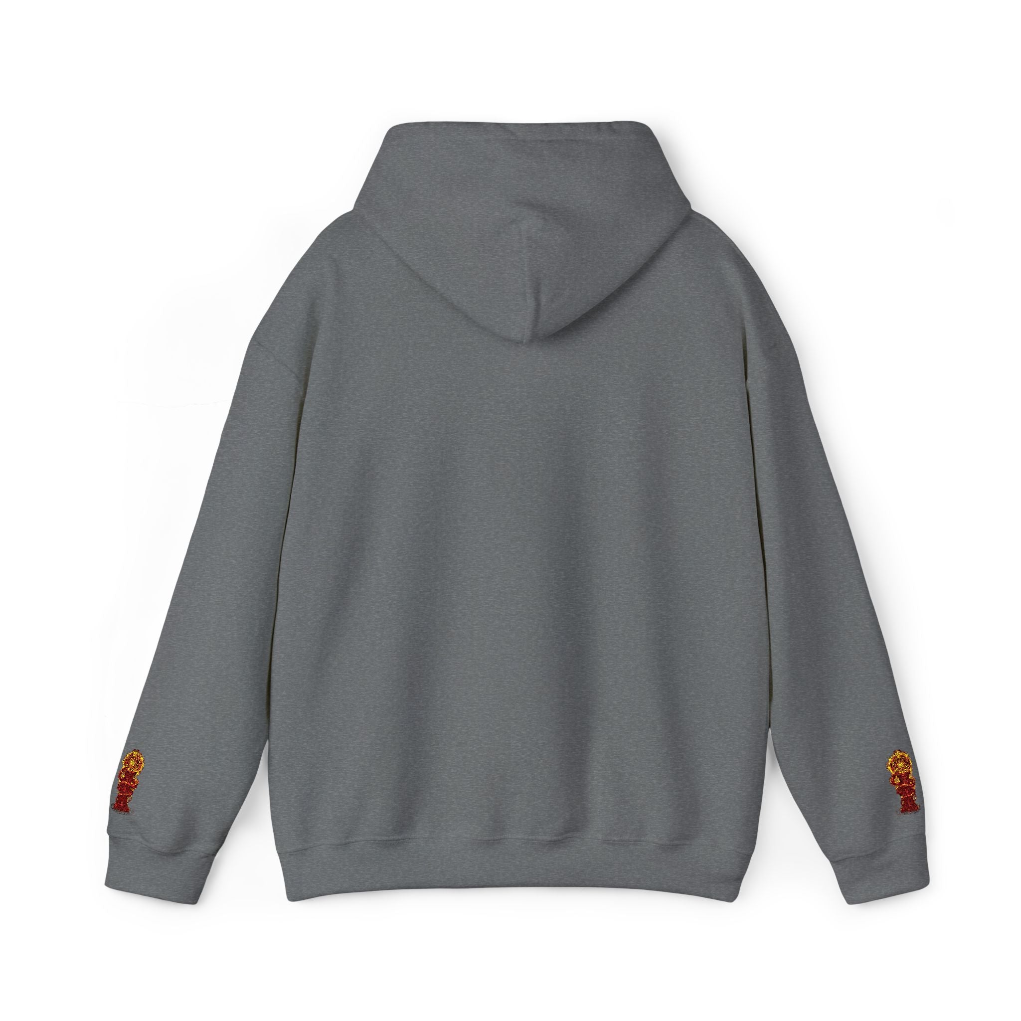 "Geld kommt zu mir" Hoodie — Positiver Affirmations-Hoodie mit Ärmelflammen-Akzent