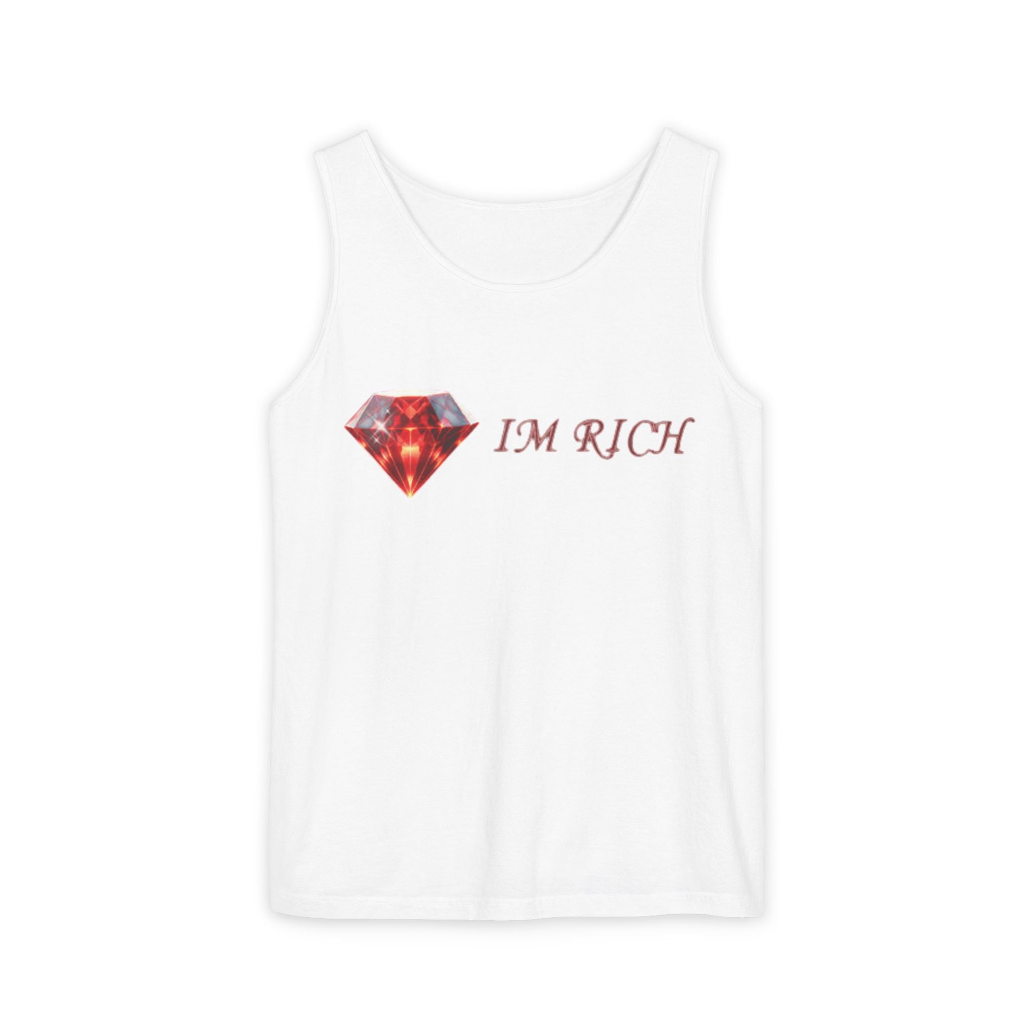 Im Rich Tank Top — Graphic Wealth Slogan Tee