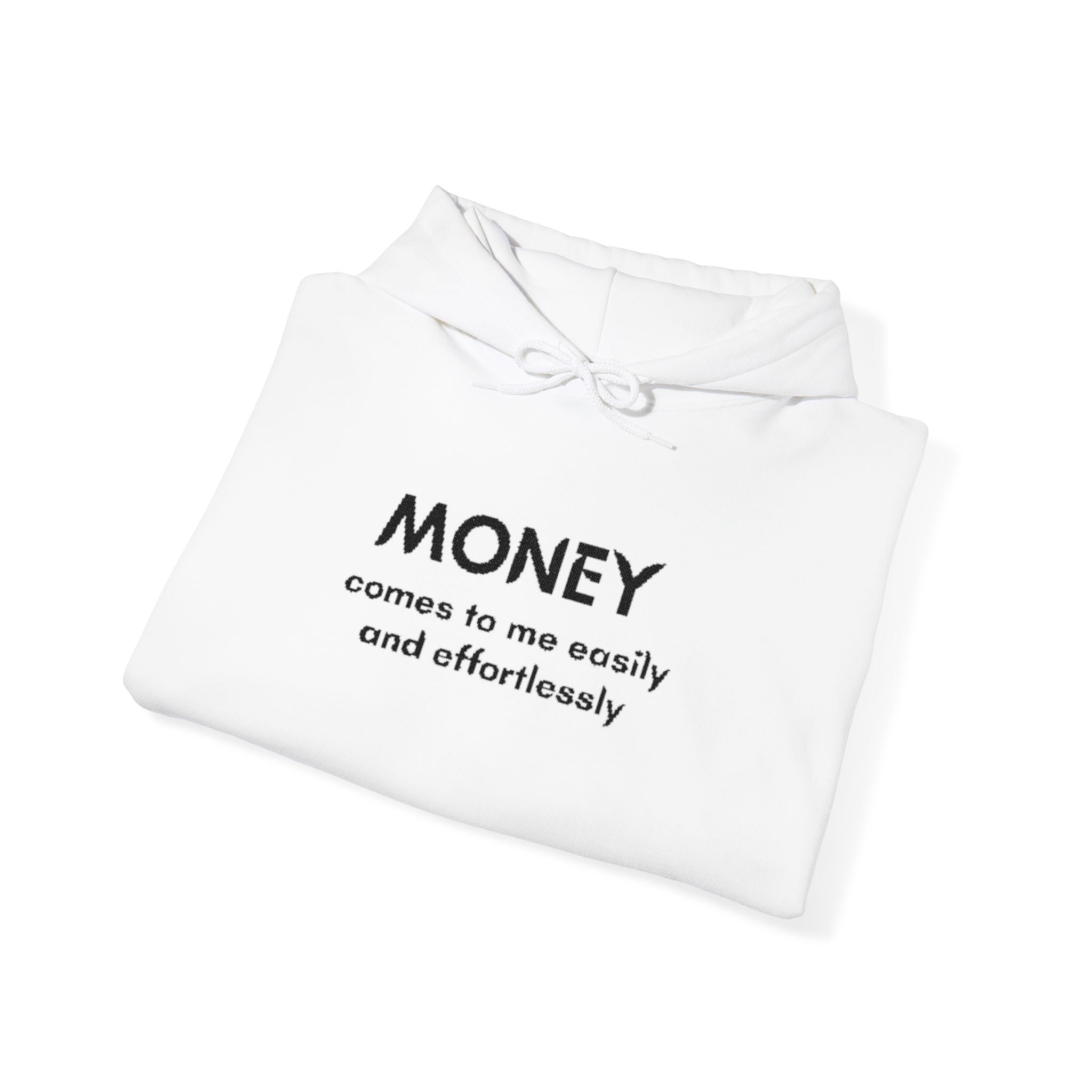 Money Comes To Me Hoodie — Positive Affirmation Hoodie with Sleeve Flame Accent