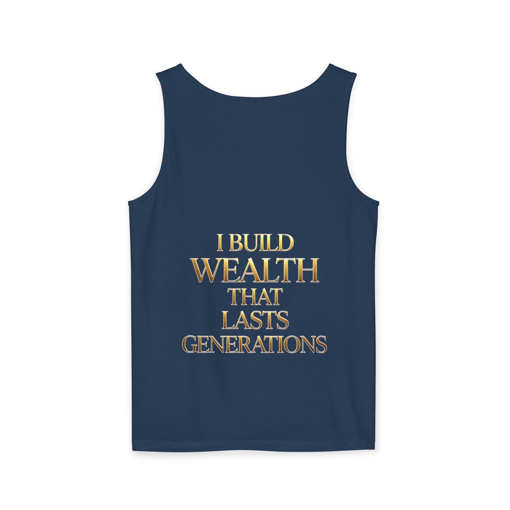 Motivierendes Tanktop zum Thema Geld – „My Mind Creates Millions“ / „I Build Wealth That Lasts Generations“
