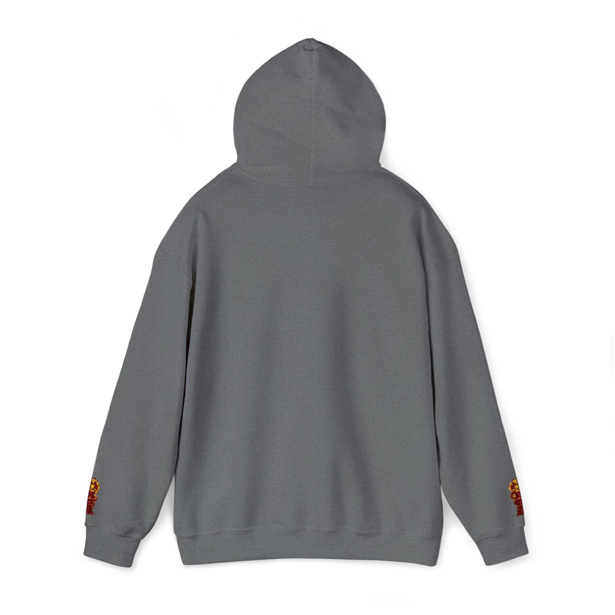 "Geld kommt zu mir" Hoodie — Positiver Affirmations-Hoodie mit Ärmelflammen-Akzent